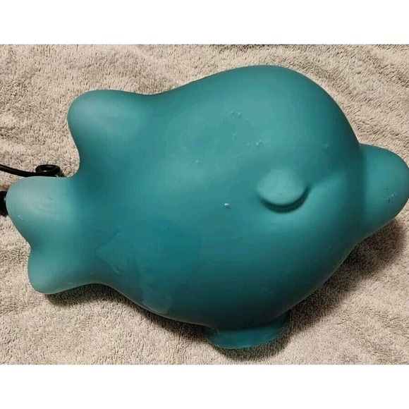 Unique Rare Vintage Hand Blown Fish Shape Lamp Teal Green Ikea